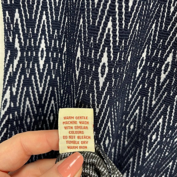 Anthropologie Aryeh Stretch Black Sheath Dress Geometric Pattern ¾ Sleeve Medium - Picture 13 of 14